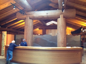 The  Museum of Northern BC is built with enormous logs of red cedar. Simple and rough and beautyful
